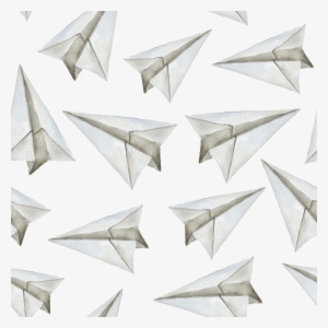 Hand Painted Origami Airplane Background Pattern Png - Рисунок Самолет На Прозрачном Фоне
