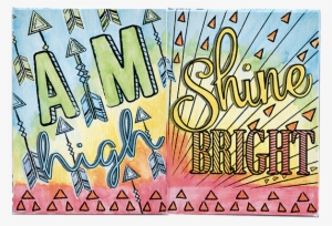 Watercolor Canvas Aim High Shine Bright - Watercolor Painting
