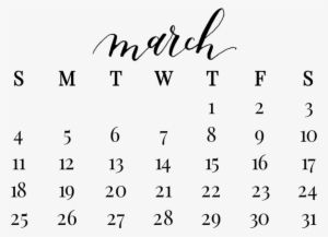 March Calendar Png - Number