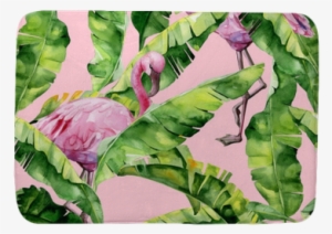 Banana Palm Leaves Seamless Watercolor Illustration