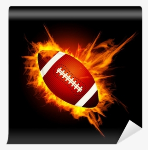 Realistic American Football In The Fire Wall Mural - Debonsol Paillasson Antiderapant Rugby Flame Debonsol