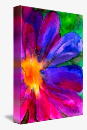 "happiness Flower" By Karin Nemri - Watercolor Painting Colorful Flower