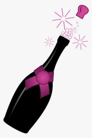 Bottle Clipart Pink Champagne - Transparent Background Champagne Bottle Clipart