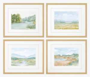 Home > Wall Decor & Mirrors > Watercolour Framed Artwork, - Paragon Watercolour 4 Piece Framed Painting Print Set