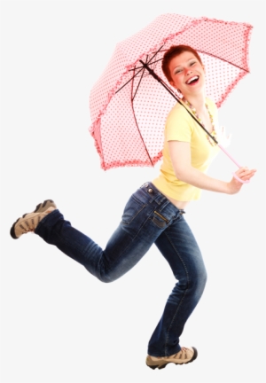 Beautiful Young Woman With Umbrella Png Image - Girl With Umbrella Transparent