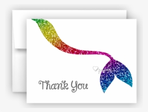 Rainbow Mermaid Tail Thank You Cards Note Card Stationery - Stationery