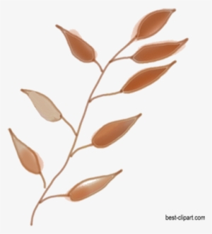 Watercolor Branch In Brown Color - Watercolor Painting