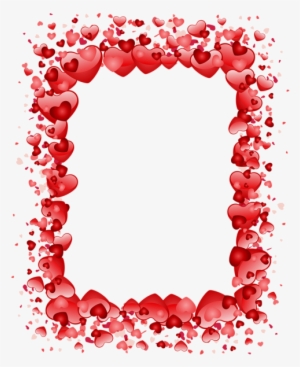 Valentine's Day Hearts Border Transparent Png Clip - Valentines Day Page Border