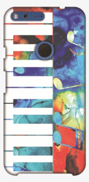Colorful Rythm Slim Back Cover For Google Pixel - Colorful Piano Art By Sharon Cummings