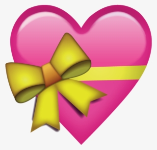 Download Pink Heart With Ribbon Emoji Icon Emoji Island - Gift Heart Emoji Png