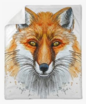 Painted With A Watercolor Drawing Of A Red Fox, The - Raposa Desenho