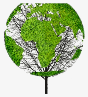 Earth World Map Green Tree Png Object For Photoshop - Green Objects Png