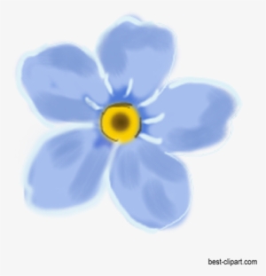 Blue Flower Clip Art Watercolor - Watercolor Painting