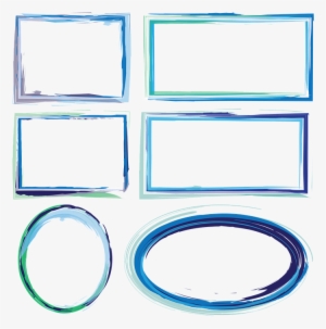 Frames, Borders, Watercolor Frames, Decorative, Blue - Blue Watercolor Frame Png