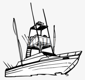 Drawn Yacht Fishing Boat - Sport Fishing Boat Silhouette
