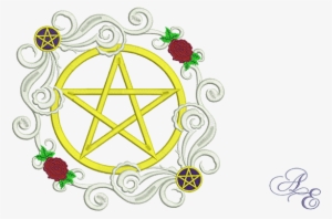 Rose Scroll Pentagram - Pentagram Transparent Clipart