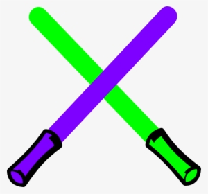 And Purple Clip Art At Clker Com - Green And Purple Light Sabers