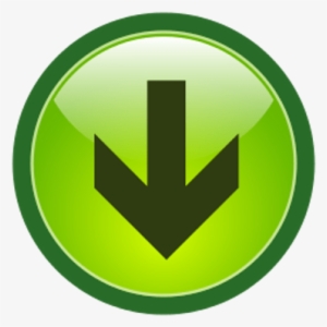 Green Download Button Transparent - Down Arrow Button Png