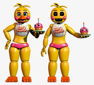Toy Chica With And Without Beak - Fnaf 2 Toy Chica Full Body
