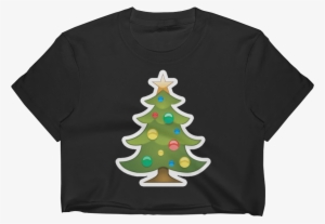 Emoji Crop Top T Shirt - Christmas Tree