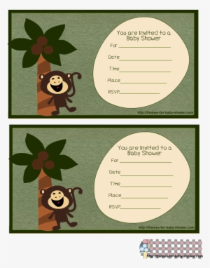 Baby Shower Invitation Featuring Laughing Baby Monkey - Monkey Baby Shower Invitations Templates Free