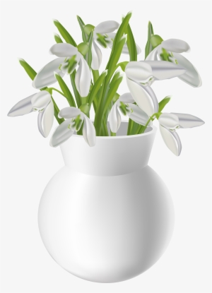 White Flower Vase Png