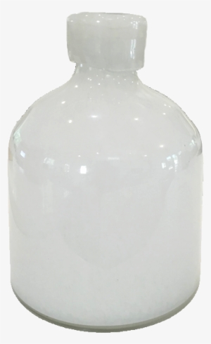 Short White Hand Blown Vase