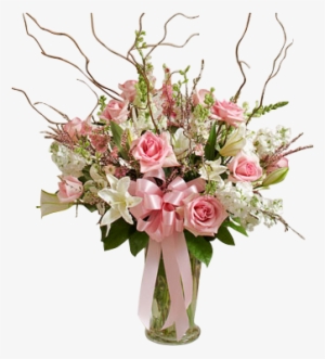 Beautiful Pink White Vase Arrangement In Houston Tx - Pink & White Large Sympathy Vase Arrangement