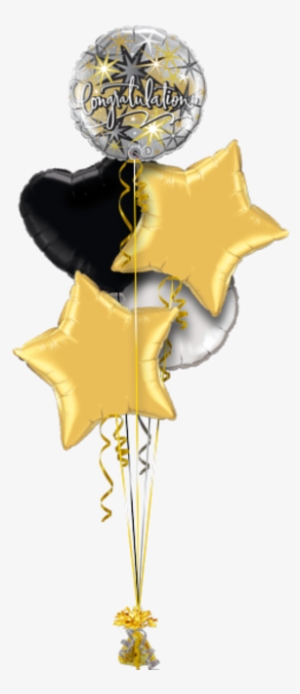 Congratulations Gold And Black Congratulations Balloon - Gold And Black Balloons Png