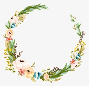 Light Pastel Flowers Hand Painted Garland Decorative - Acuarela Corona De Flores Tumblr Png