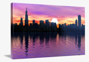 Clipart Free Stock Chicago Skyline Sunrise By Tony - Chicago Downtown Skyline Sun Rise
