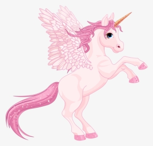 Cute Pink Pegasus Png Clipart Image - Unicorn With Transparent Background
