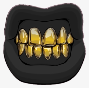 Mouth Lip A Tooth - Cartoon Gold Teeth
