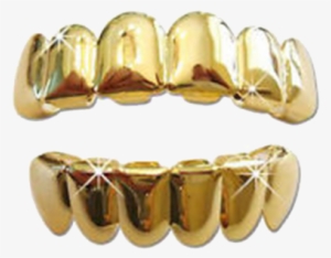 Graphic Black And White Image In V Collection By Gabby - Hip Hop Gold Plated Grillz Set W/
