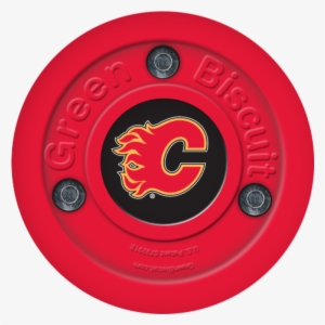 Green Biscuit Calgary Flames Stickhandling Training - Calgary Flames Hbs Black Vinyl Fitted Spare Car Tire