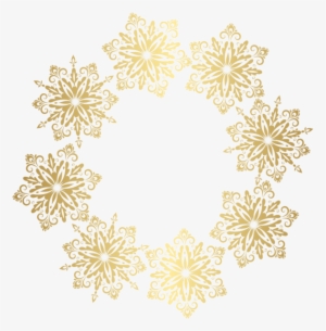 Gold Snowflakes Border Transparent Image - Pattern