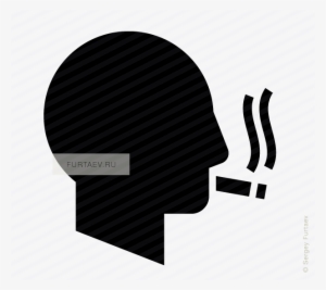 Vector Icon Of Male Person Profile Smoking Cigarette - Graphic Design