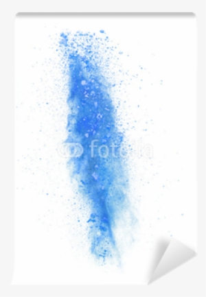 Blue Dust Explosion Isolated On White Background Wall - Graphic Design