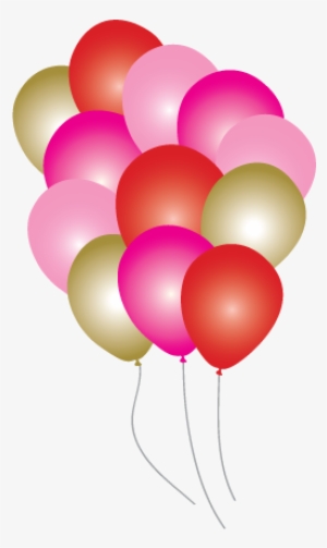 Valentines Balloons Png Picture Black And White Library - Pink Gold Balloons Png
