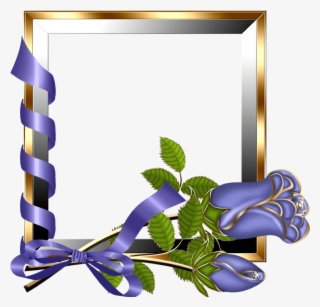 Purple Rose Clipart Frame - Online Edit Photo In Frame