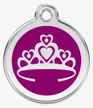 Purple Crown - Red Dingo Crown Cat Id Tag - Hot Pink