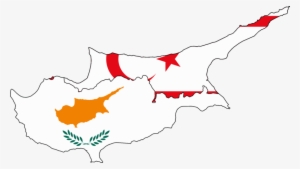 Flag Map Of Cyprus And Turkish Northern Cyprus - Northern Cyprus Flag Map