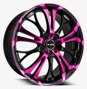 Hd Wheels Spinout Pink Machined W Black - Wheels Red And Black