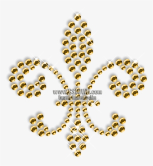 Gold Rhinestud Fleur De Lis Pattern - Motif