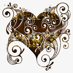 Flourish Heart Gold Plated Romantic Couple Love Designed - Silhouette Heart