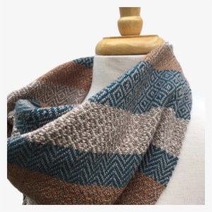 Teal, Gold And Cream Woven Bandana Scarf K - Scarf