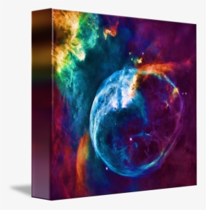 Graphic Free Stock Vibrant Watercolor Of Cosmic Bubble - Weewado Leinwandbild - Künstler - Der Raum Größe 50x50