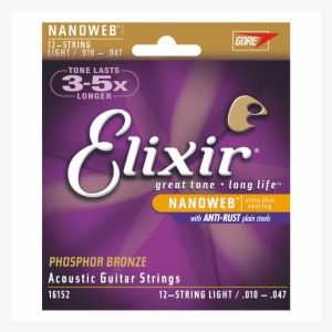 Elixir 16152 Nanoweb Coated 12-string 80/20 Acoustic