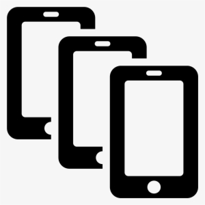 It Is A Drawing Of Three Smart Phones With The Second - Мобильный Телефон Иконка Png