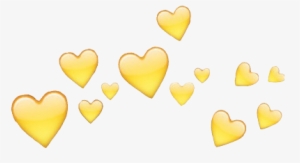 Heart Hearts Crown Yellow Heartcrown Crown Yellowheart - Yellow Heart Crown Png